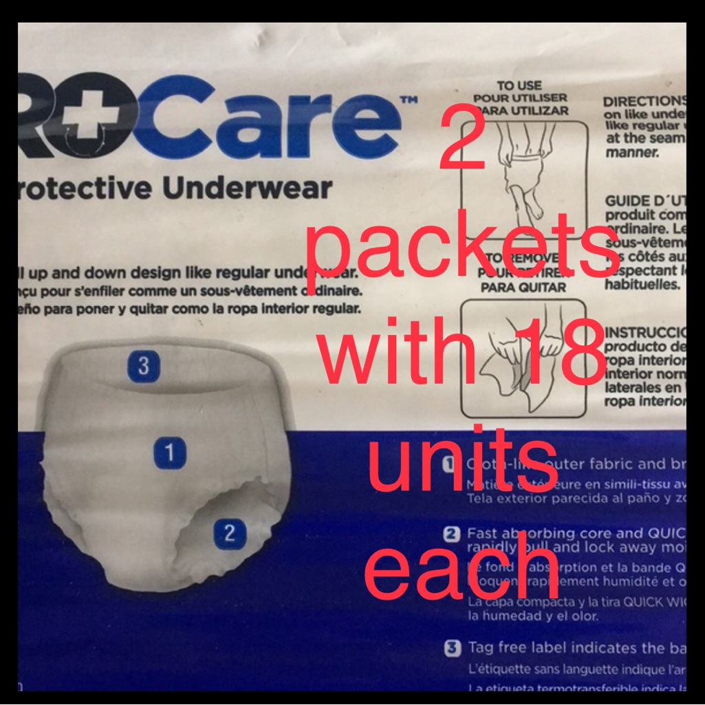 Adult Underwear Diapers Large 2 Packs Included